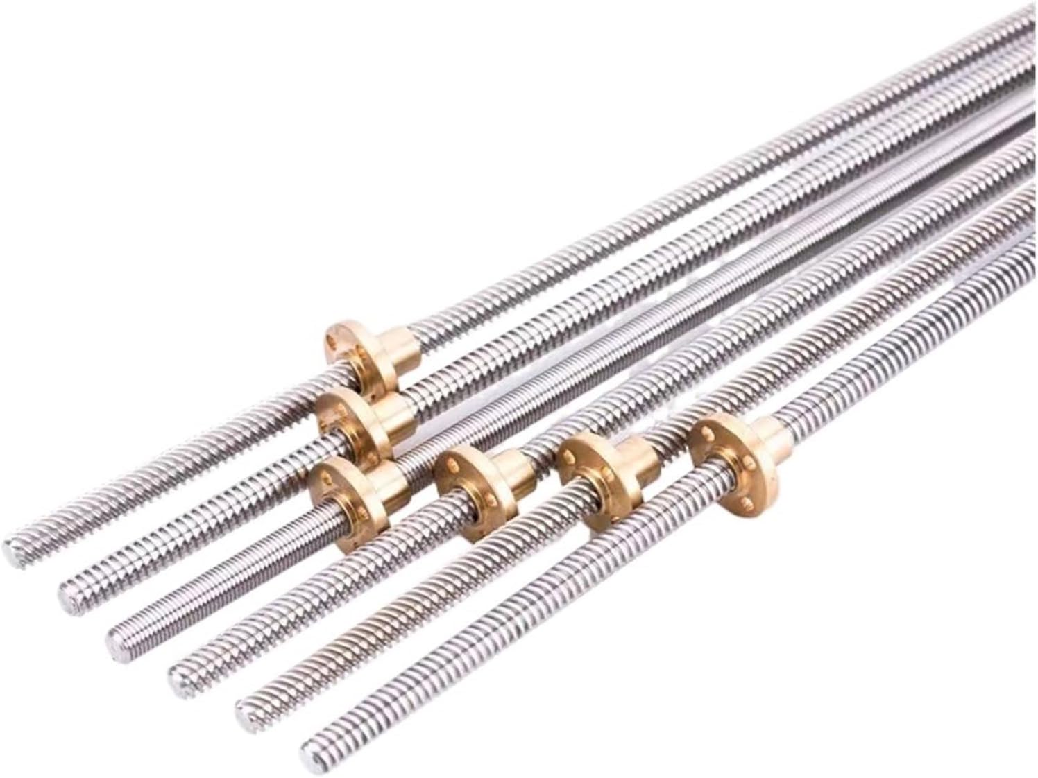 Lead Ball Screw with nut 1PC T14 Trapezoidal Rod Lead Screw Thread 14mm Lead 6mm with Brass Nut Length 100mm-600mm(400mm)