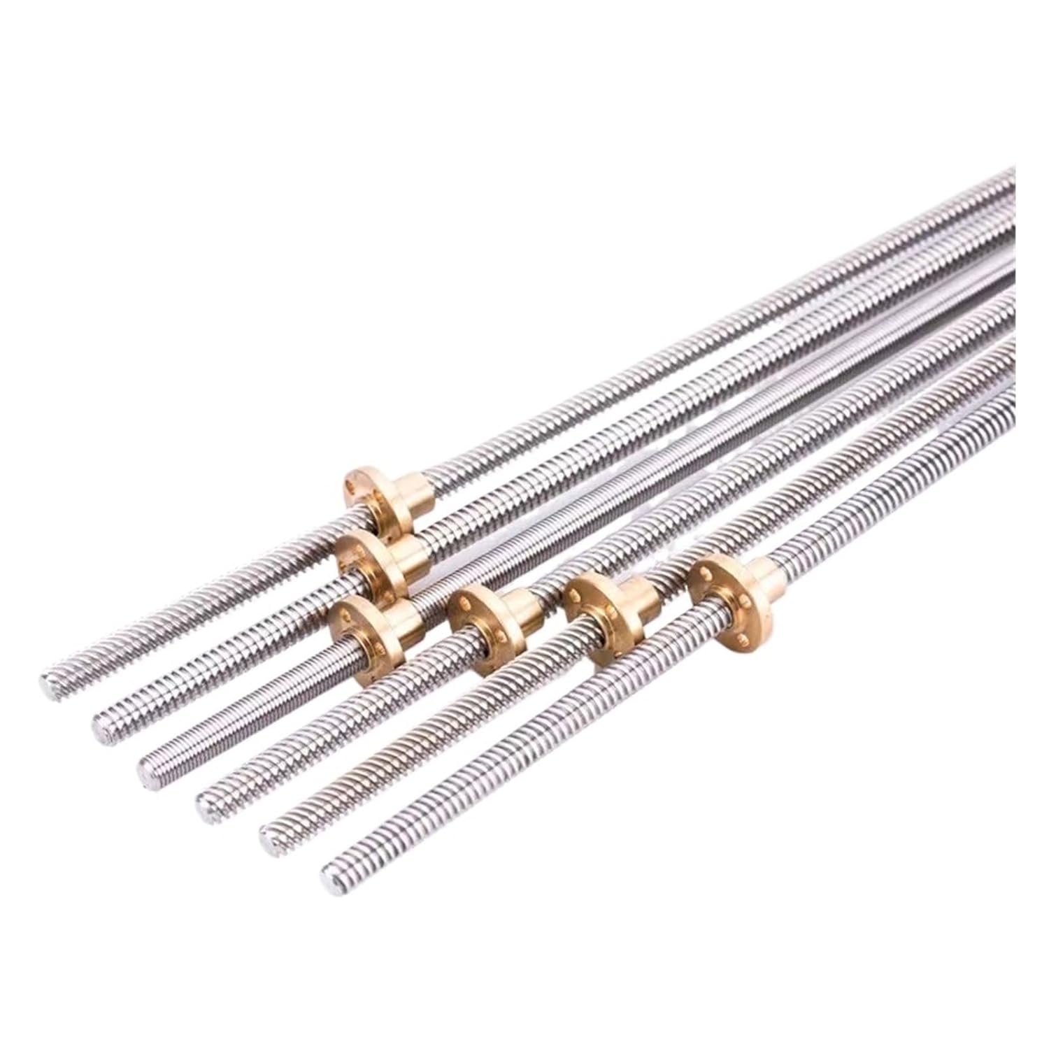 Ball Screw, Linear Motion Ball Screw 1PC T14 Trapezoidal Rod Lead Screw Thread 14mm Lead 6mm with Brass Nut Length 100mm-600mm(450mm)