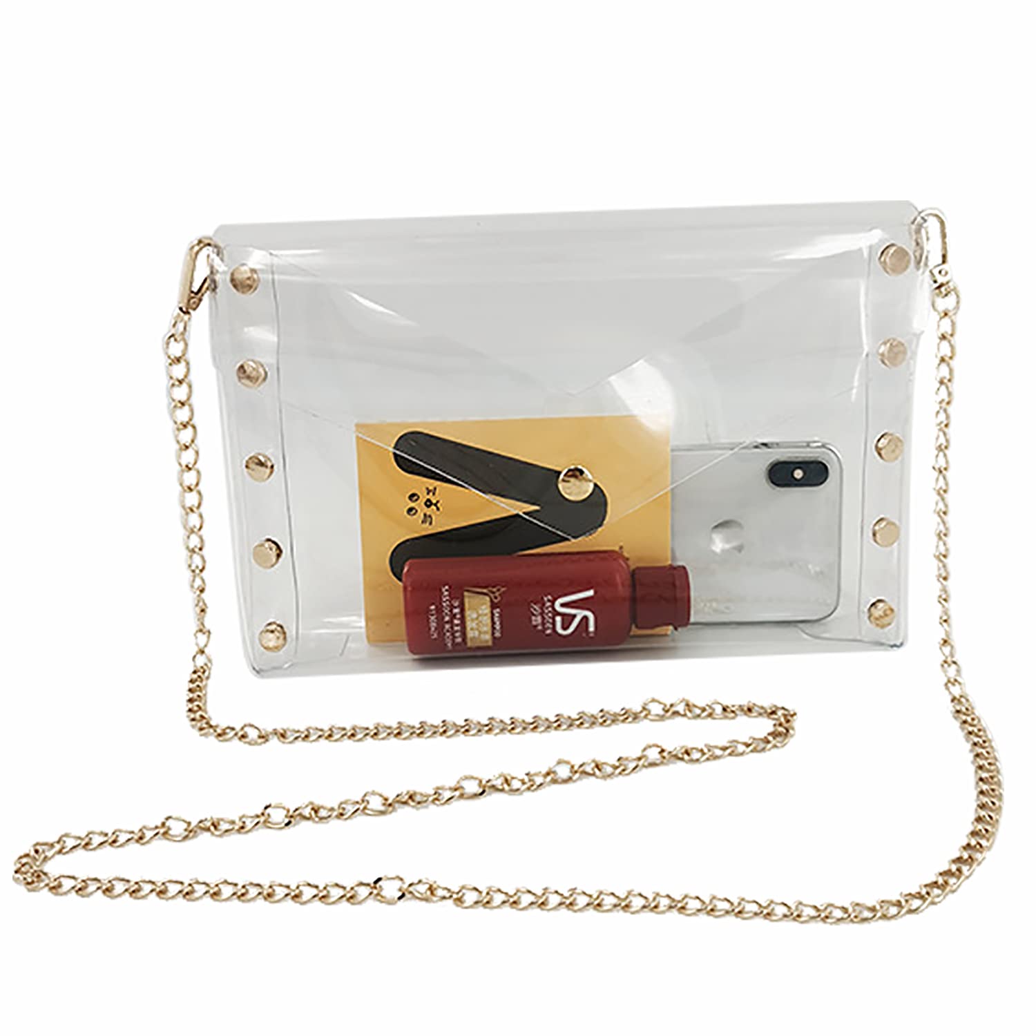 Y&R Direct Cute Clear Bag Purses for Women Stadium Transparent Crossbody Bag with Removable Chain for Sporting Events Concert