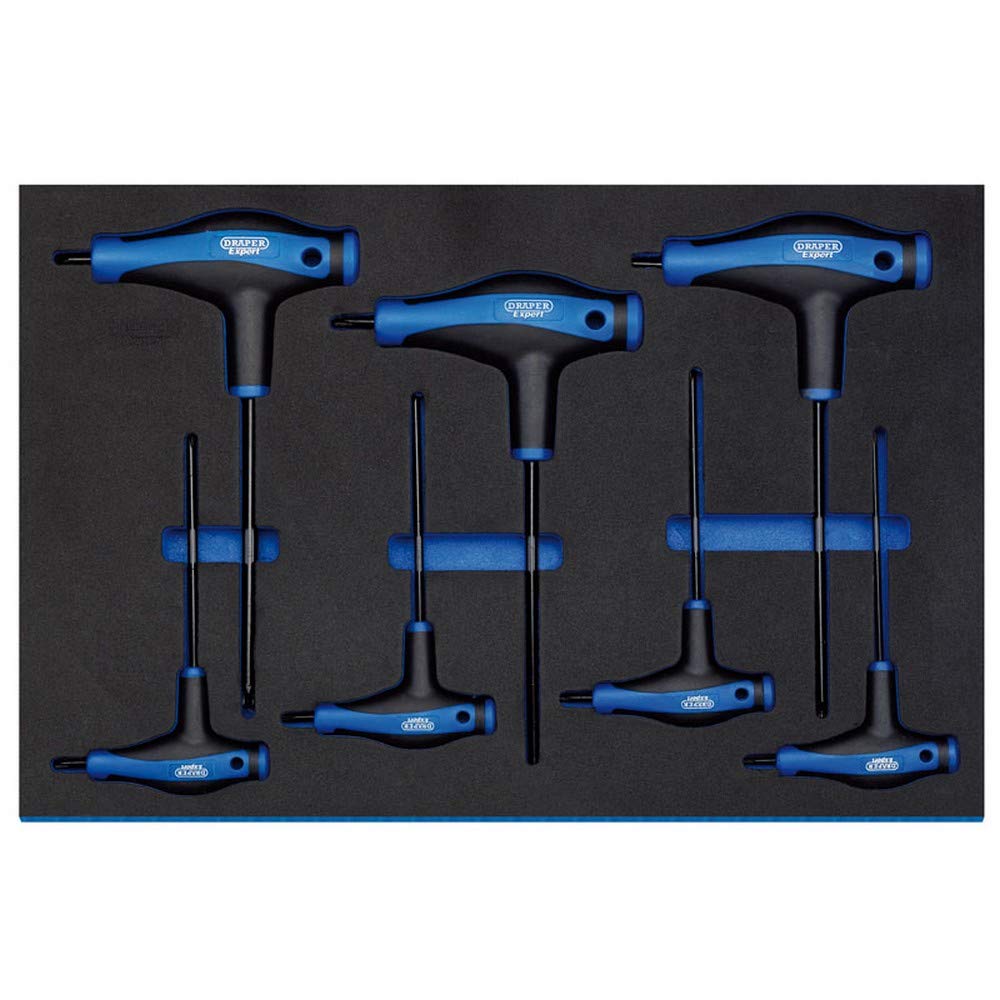 Draper63505 T' Handle Draper TX-Star Key 7 Piece Set in 3/4 Drawer Eva Insert Tray, Blue