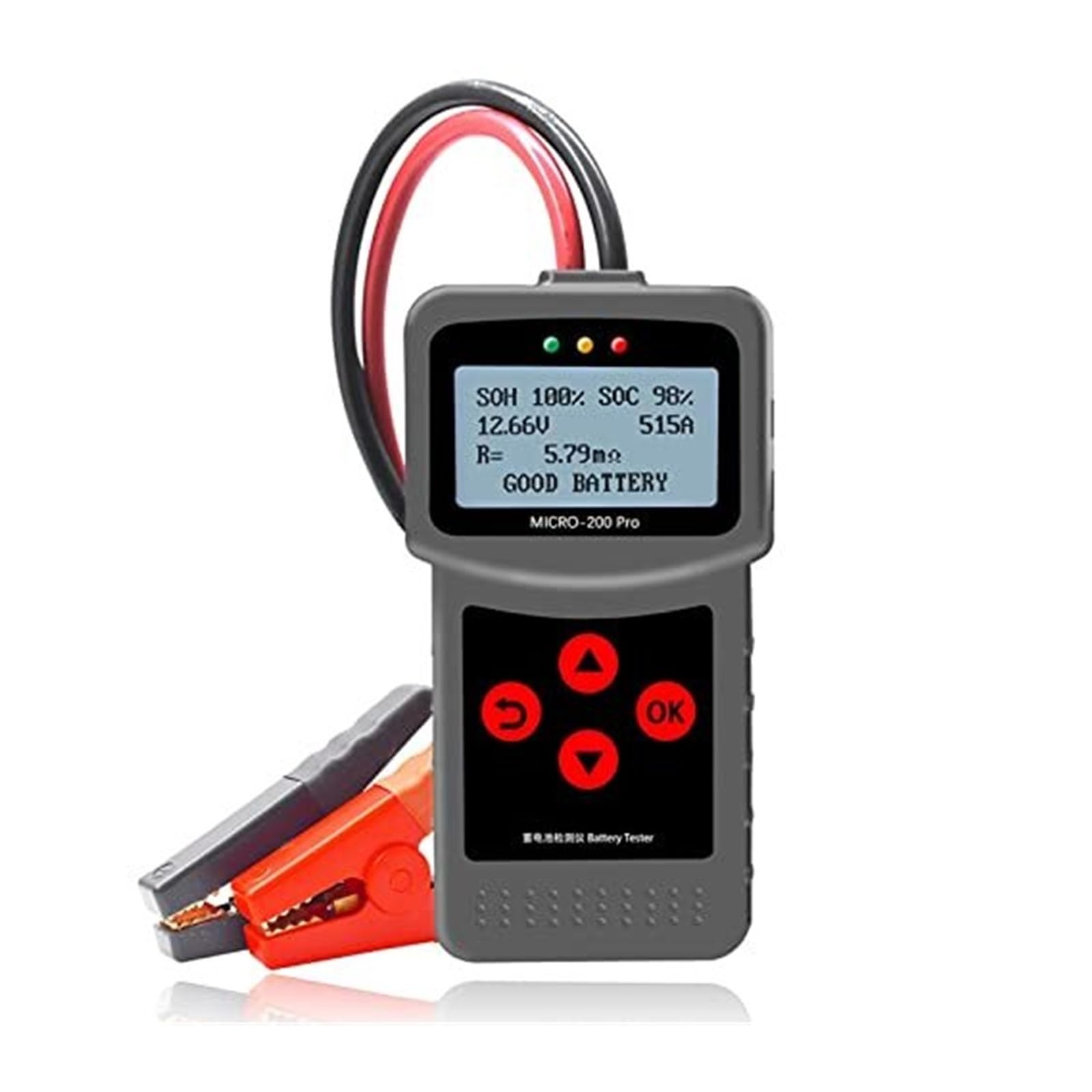 Cyfrowy tester akumulatora samochodowego MICRO-200PRO do systemów 12 V i 24, 40-2000 CCA, narzędzie motocykli ciężarówek(Big clip one)