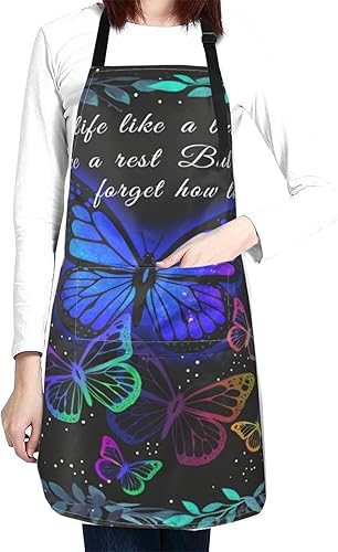 Miniatura 28 de Waterproof Apron With 2 Pockets,Kitchen Chef Aprons Bibs For Cooking Baking Painting Gardening Grooming Color-12