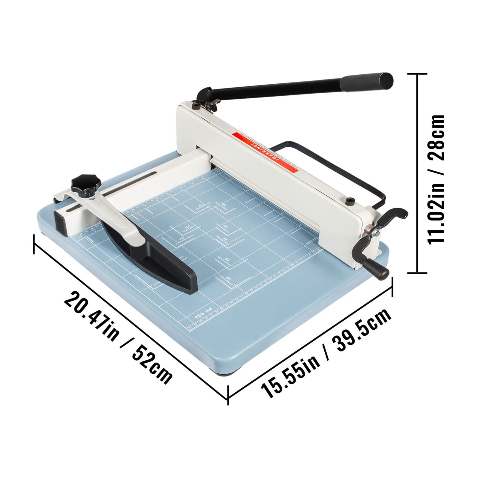 Papierschneider A4 A5 Papierschneider 500 Blatt Dicke 3,5 cm Guillotine Papierschnittbreite 42 cm Papierschneider Sicherheitsverriegelungshebel verlängert 1 Klinge Industrieller Bürodruck für Profis u