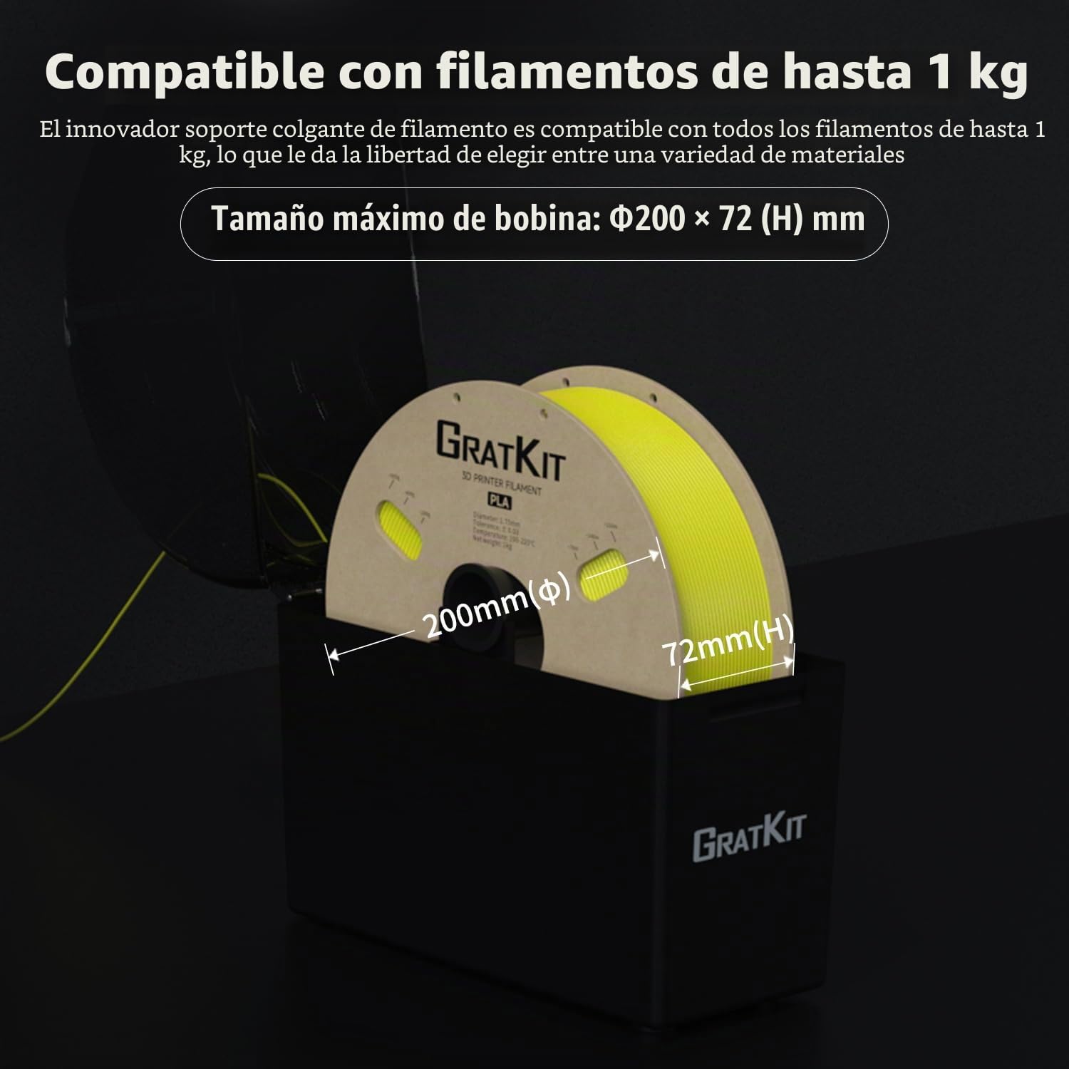 Gratkit Firefly Caja Secadora de Filamento,controlada por la aplicación Tuya, la temperatura puede alcanzar los 70 ℃, Puede secar eficazmente la mayoría de los filamentos de impresión 3D