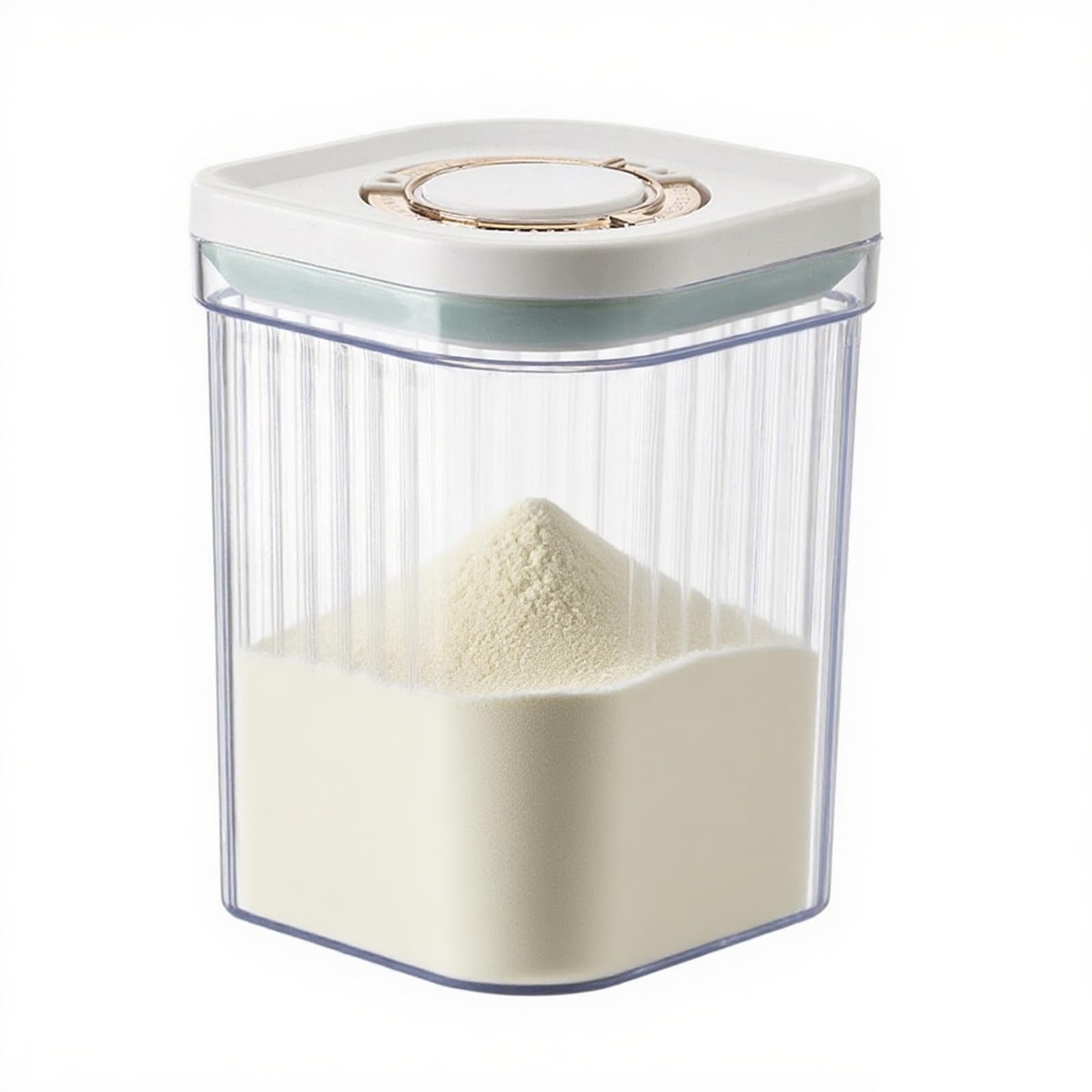 Luftdichte Milchpulver-Spender, Tragbarer Milchpulver-Kasten,Milchpulver Behälter mit Löffel, Einhandbedienung, Anti-UV, Abnehmbar, zur Aufbewahrung von Baby Milchpulver