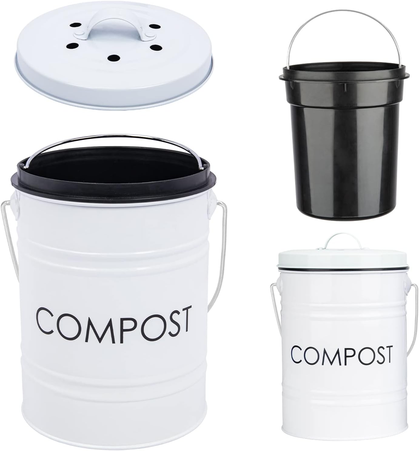 Vipush Compost Bin Kitchen Countertop Compost Bin with lid
