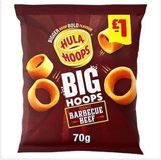 Hula Hoops Big Hoops BBQ Beef Crisps 70g PM x Case of 20