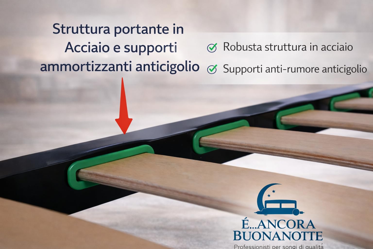 Generico Rete Ortopedica 80x190 in Ferro Rinforzata – 16 Doghe in Legno di Faggio – Doppia Doga Centrale con Regolatori Lombari – Struttura Letto Singolo Made in Italy