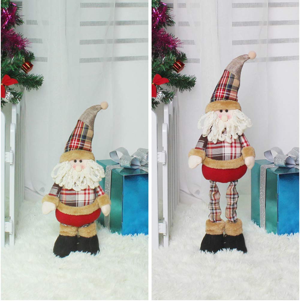 XINCHIA Large Christmas Doll Figurine 20'' Adjustable Telescopic Christmas Figures Decorations Standing Dolls Santa Claus Figurine Snowman Elk Doll Ornaments with Telescopic Legs Winter Table Decor - Image 3