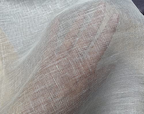 Tissu en lin pour rideaux et décoration d'intérieur gris uni extra large 300 cm