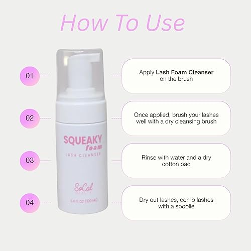 Squeaky Rose Water Lash Cleanser Luxury Foam Cleanser for Lash Extensions