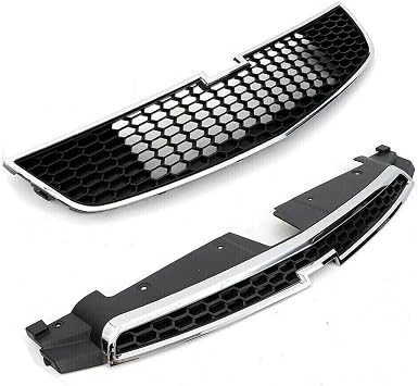 Front Bumper Upper Grille+ Lower Grill Set Compatible with 2011 2012 2013 2014 Chevy CRUZE Eco LS LT LTZ Black