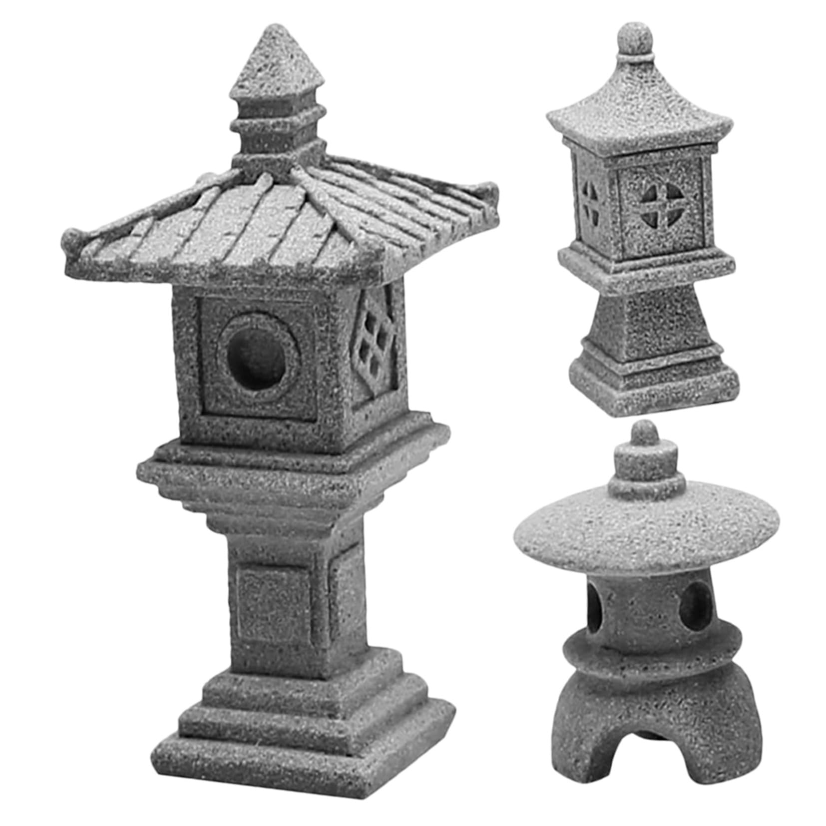 Pagode en pierre pour bonsai aux details sculptes miniatures