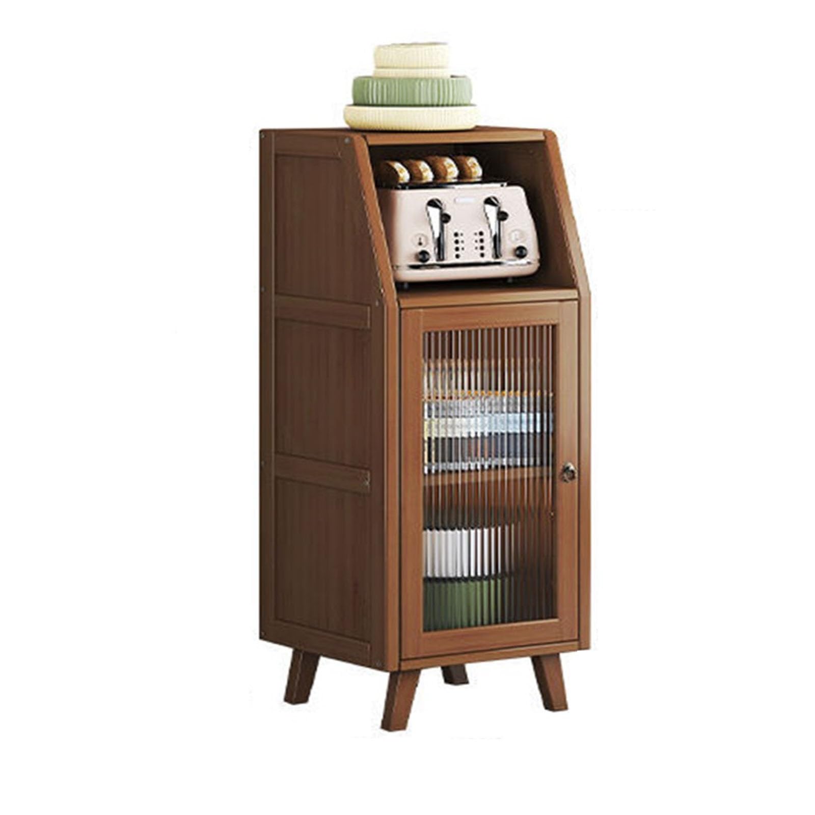 Table basse armoire de rangement meuble de salon vitré 35cm