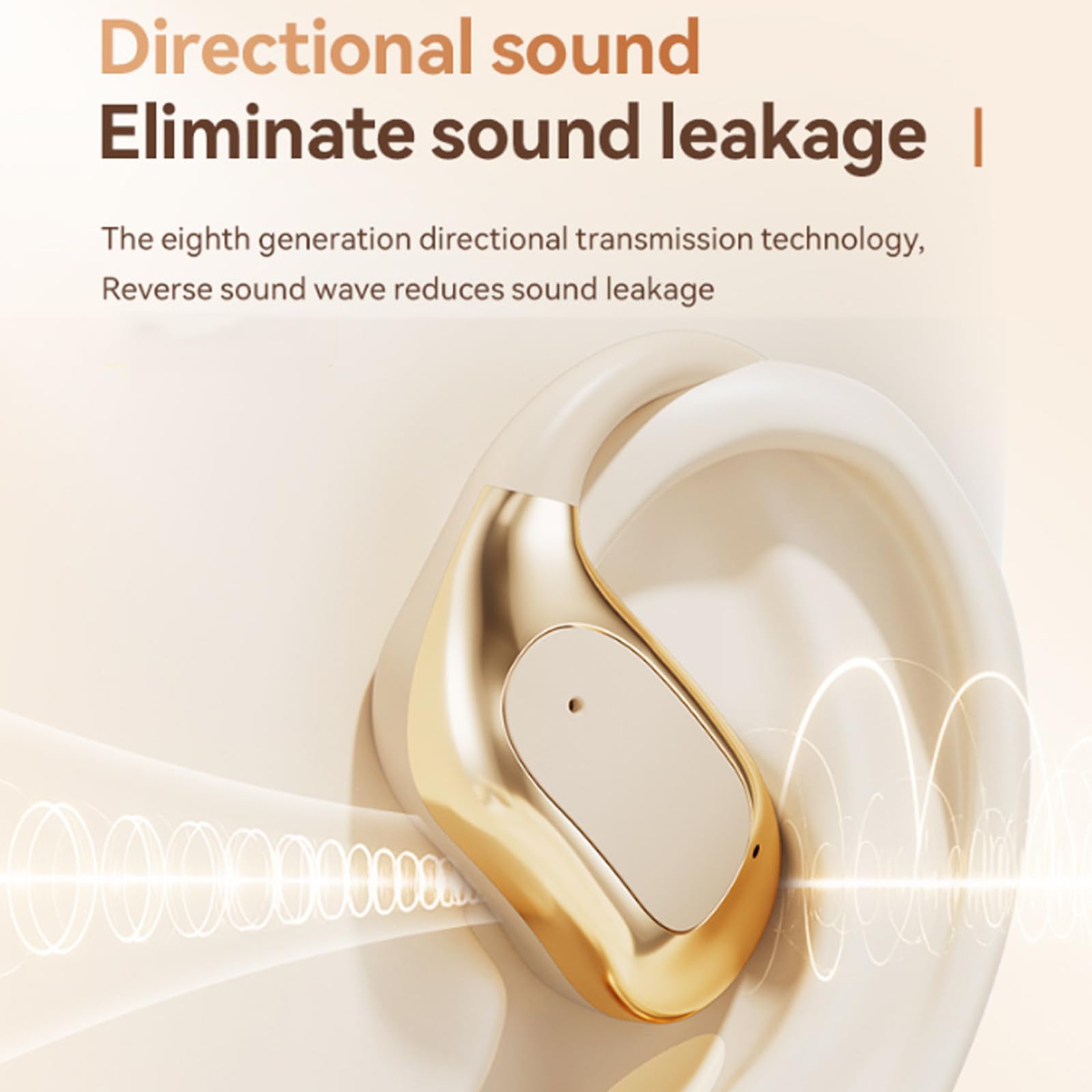 Auriculares supraaurales, auriculares abiertos con ganchos ligeros para las orejas, cancelación de ruido inteligente, sonido HIFI y sonido envolvente espacial, ideales para correr, andar
