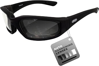 Global Vision Eyewear Mens Kickback 24 Sunglasses with Photochromic Color Changing Lenses
