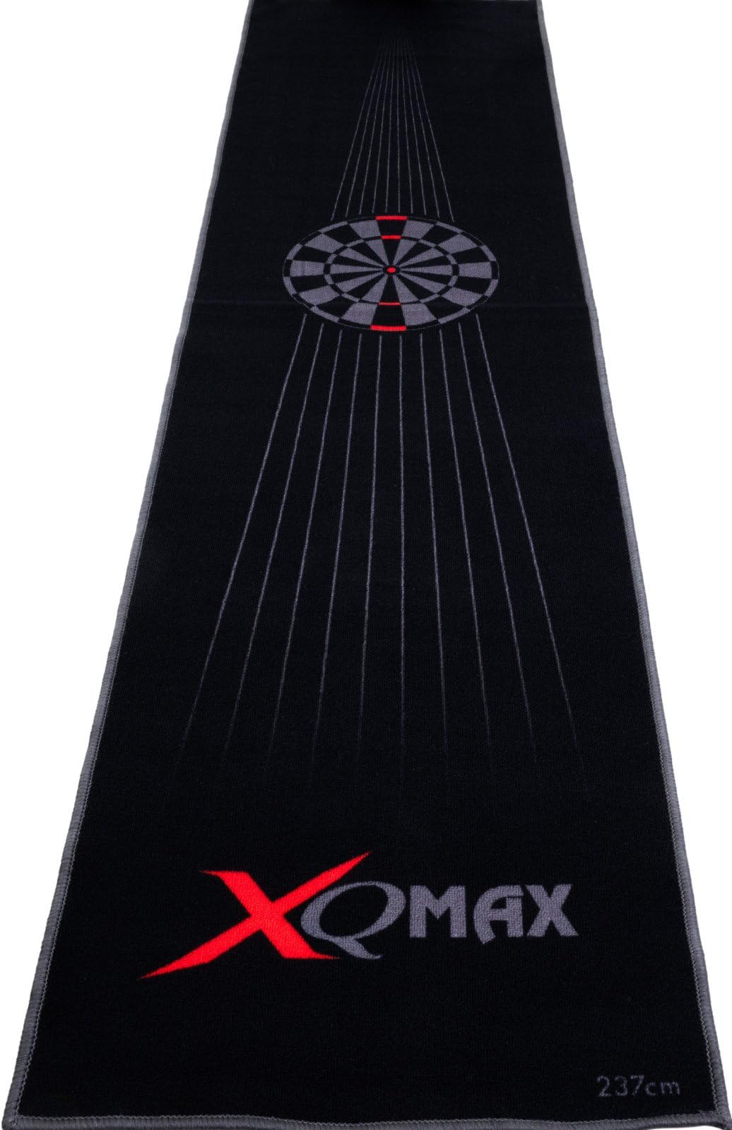 Tapis De Fléchettes XQ Max 237 X 80 Cm Noir/Gris - Protection Sol Pour Fléchettes Acier, Tapis De Tournoi Avec Ligne De Lancement