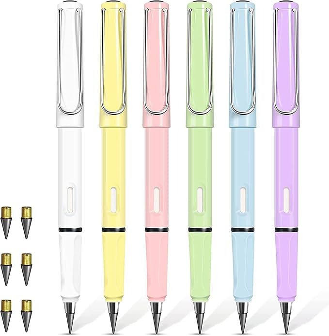 6 Pcs Inkless Eternal Pencils, Everlasting Infinity Magic