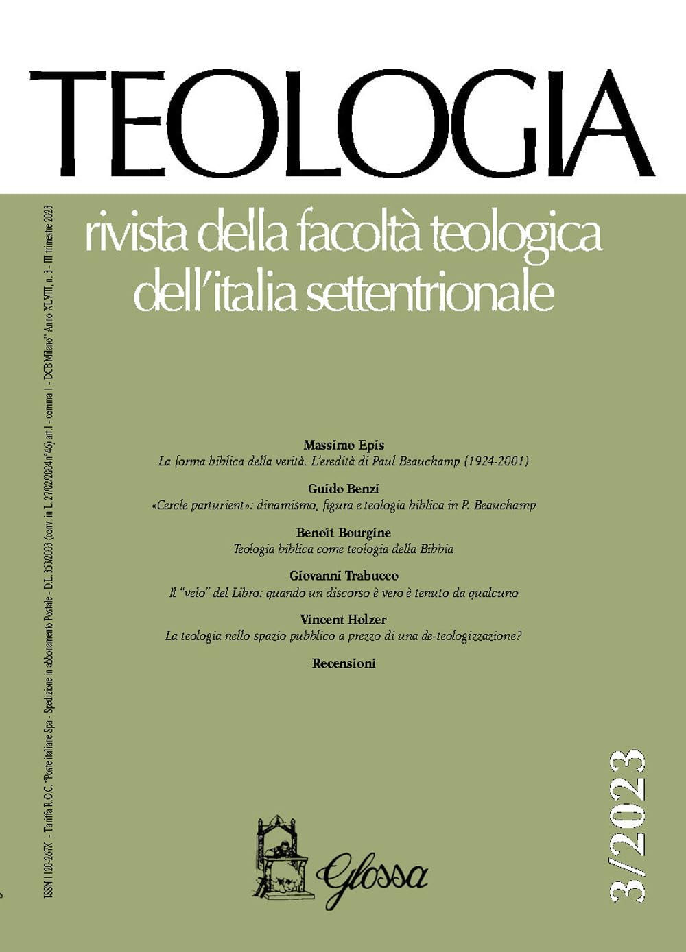 Teologia. Rivista Della Facoltà Teologica Dell'italia Settentrionale (2023) (Vol. 3) - 4