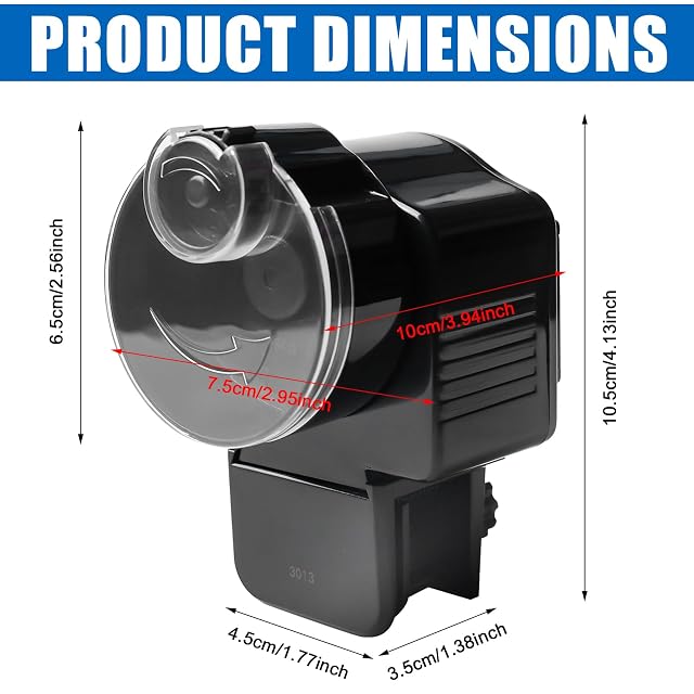 Foto 2 de 7 de Comedero automático para acuario, 65 ml: comedero automático para peces con temporizador