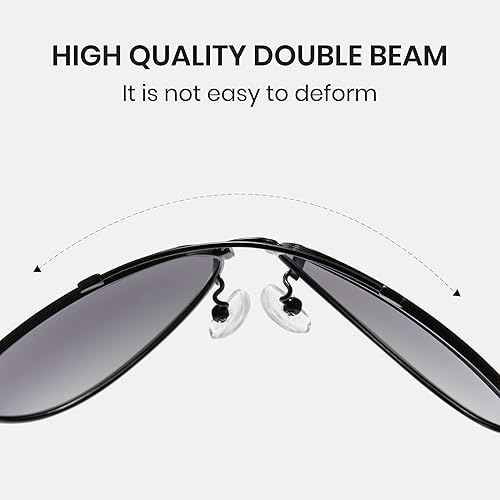 Miniatura 6 de Cyxus Gafas de sol polarizadas estilo aviador para hombre, lentes espejadas clásicas, protección UV