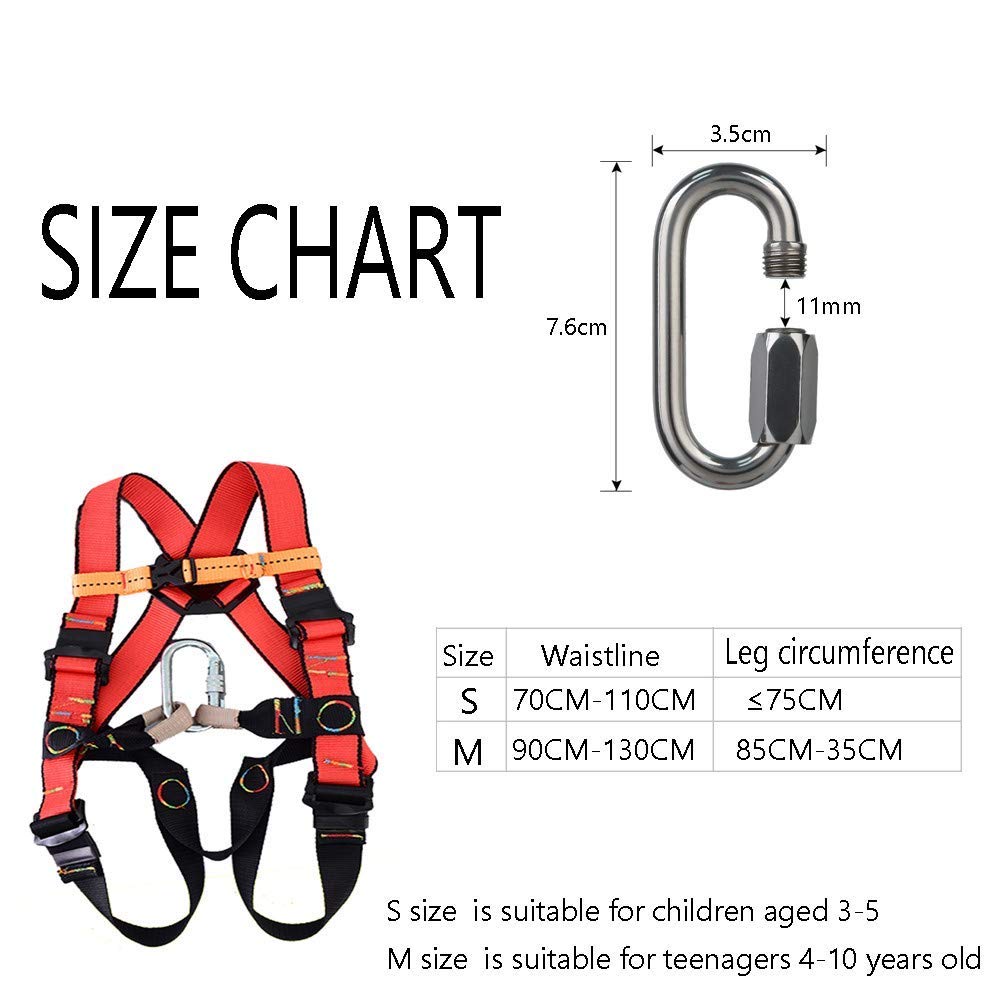 Lvifloae Kinder Klettergürtel - Verstellbarer Sicherheitsgurt Outdoor 3-10 Jahre