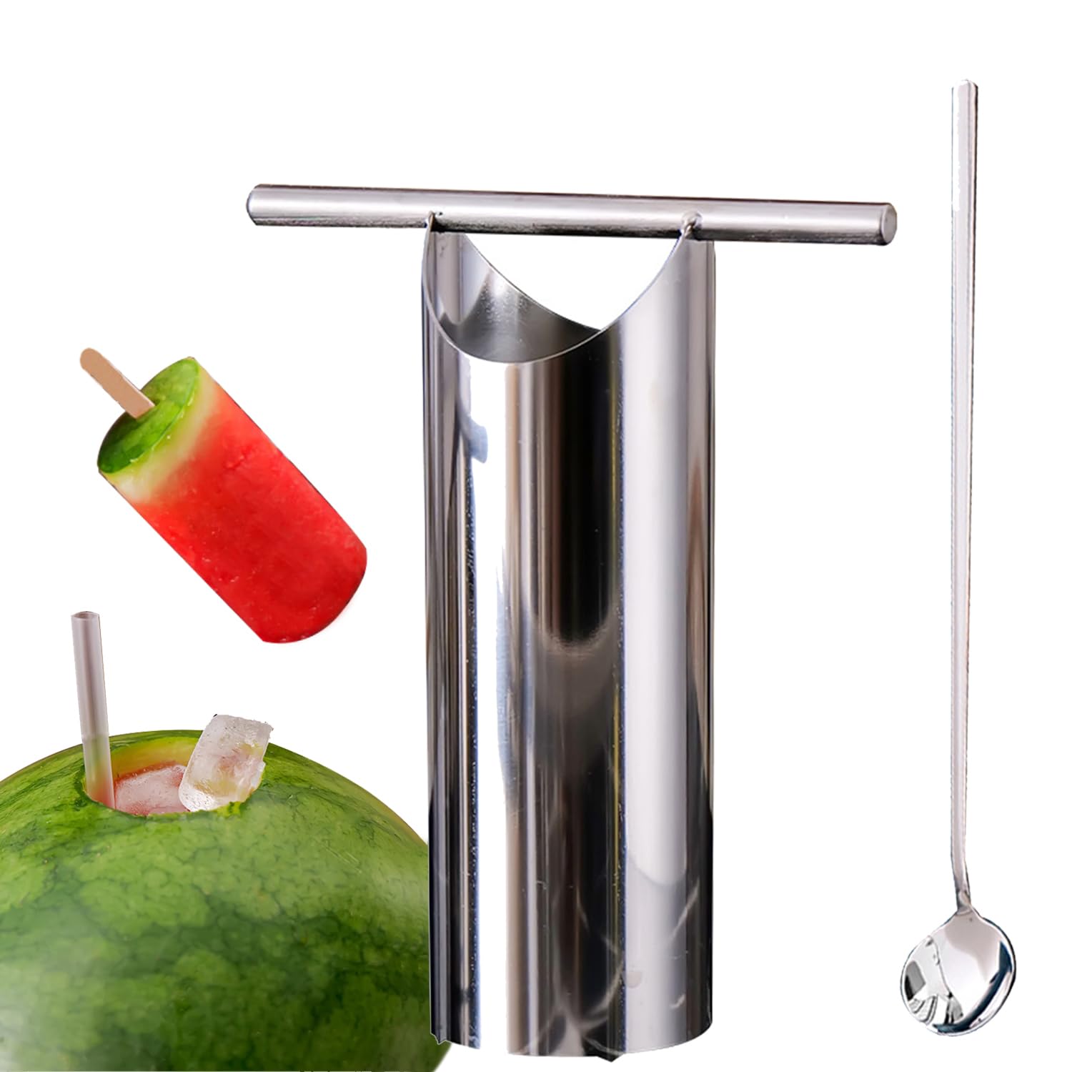 OLSKFUH Watermelon Cutter Slicer Tool - 304 Stainless Steel Juicer & Corer, Easy-To-Use Juicing Accessory For Kitchen,L-A