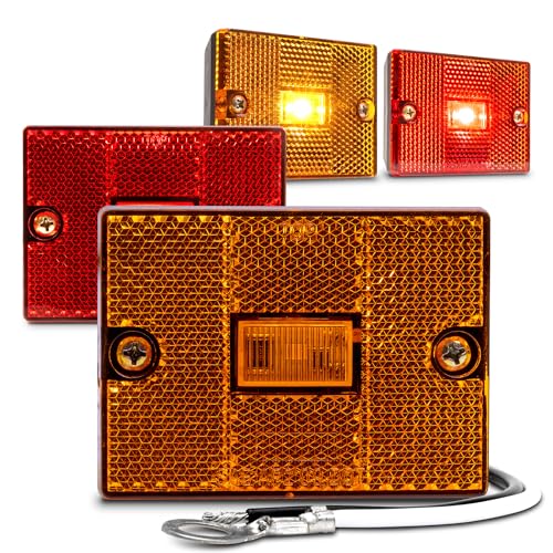 TRUE MODS 4pc 2x3 3x2 Inch Amber + Red LED