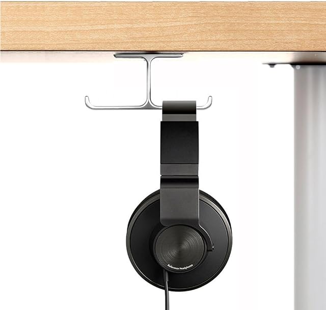 Headphone Hanger - 6amLifestyle Aluminum Headset Stand Holder, Stick-On 3M Adhesive Hanger Under Desk Headphone Mount for Sennheiser, Sony, Bose, Beats, AKG, Gaming Earphones...