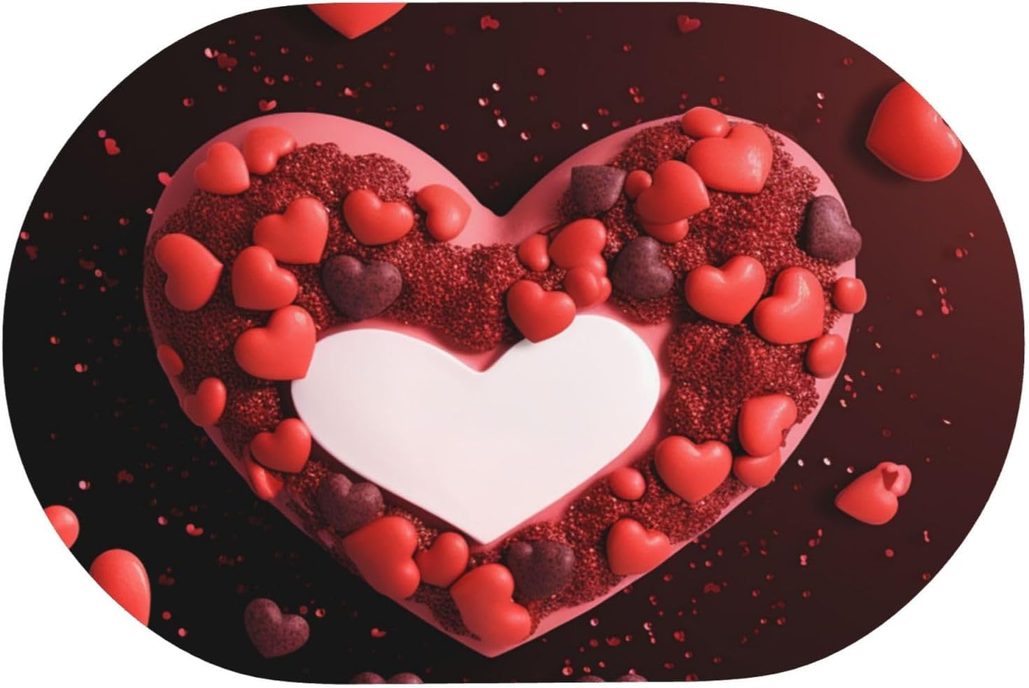 Stone Bath Mats Valentine's Day in The Heart Diatomaceous Earth Bath Mat Super Absorbent Bathroom Floor Mat Quick Drying Diatomite Shower Mat for Shower Bathtub Bathroom Accessory 16x24in