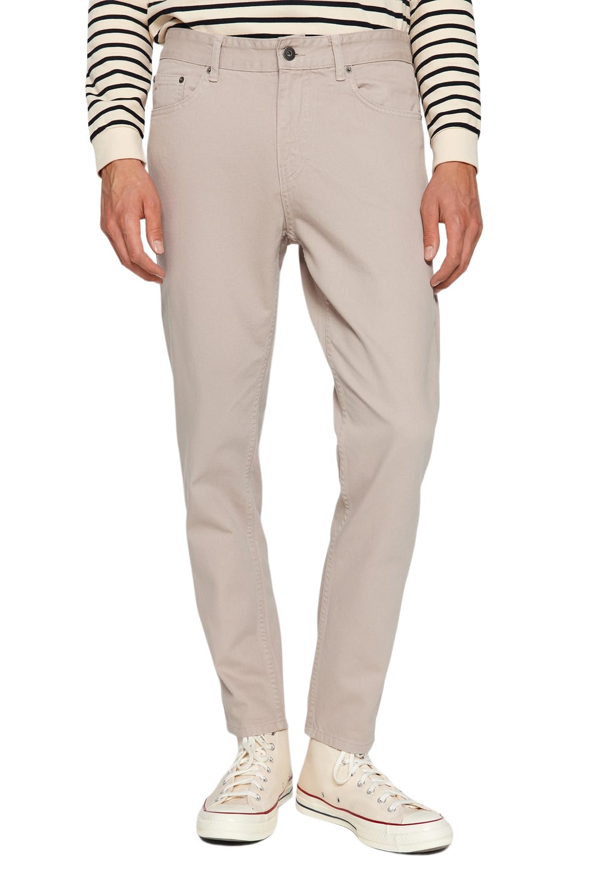 Trendyol Herren Beige Gerade Entspannt Nor Taille Jeans