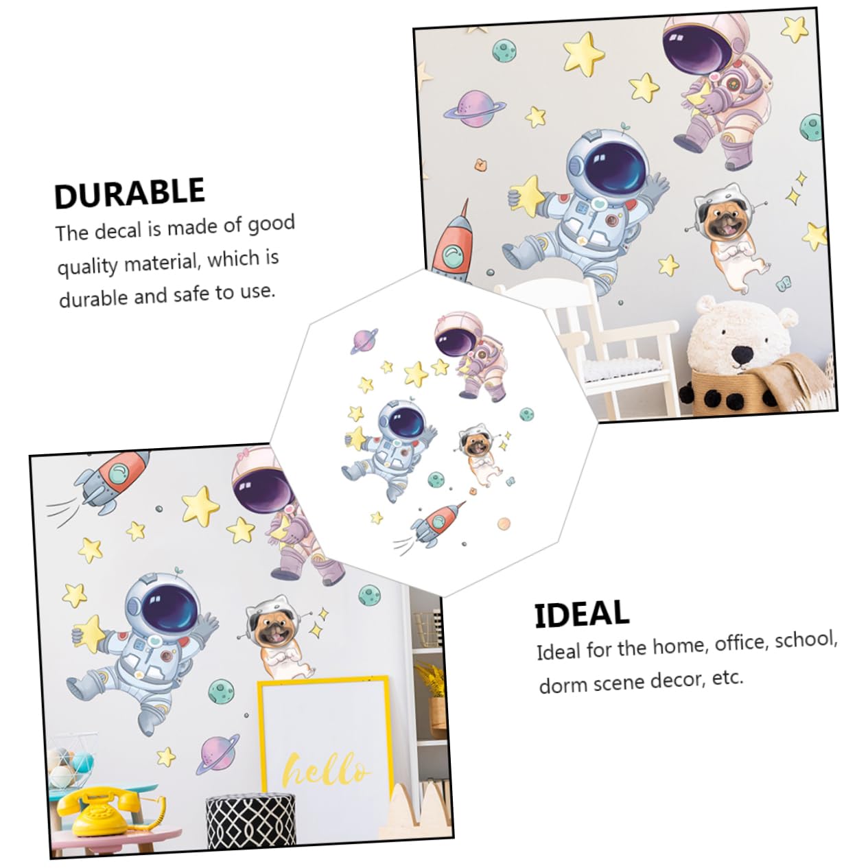 BESTonZON 8 Sätze Astronauten-wandtattoo Aufkleber Ästhetische Raumdekoration Baum Wandtattoo -projektor Wandtattoos Für Kinderzimmer Wandtattoo Neon Abziehbilder Stern Pvc