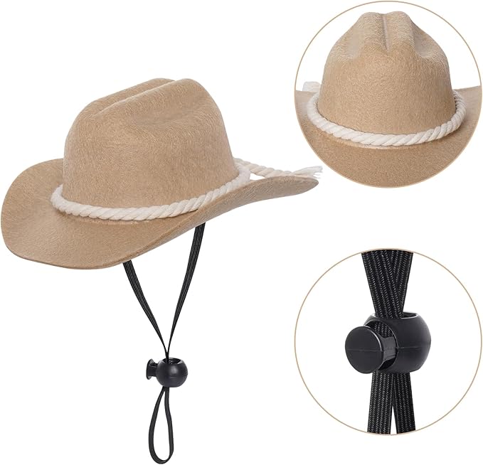 Sombrero de Vaquero con Pañuelo Disfraz Halloween para Perro Gato miniatura 4