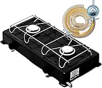 Fogão Portátil 2 Bocas com Kit Gás Completo Regulador e Mangueira 1,25m Stander