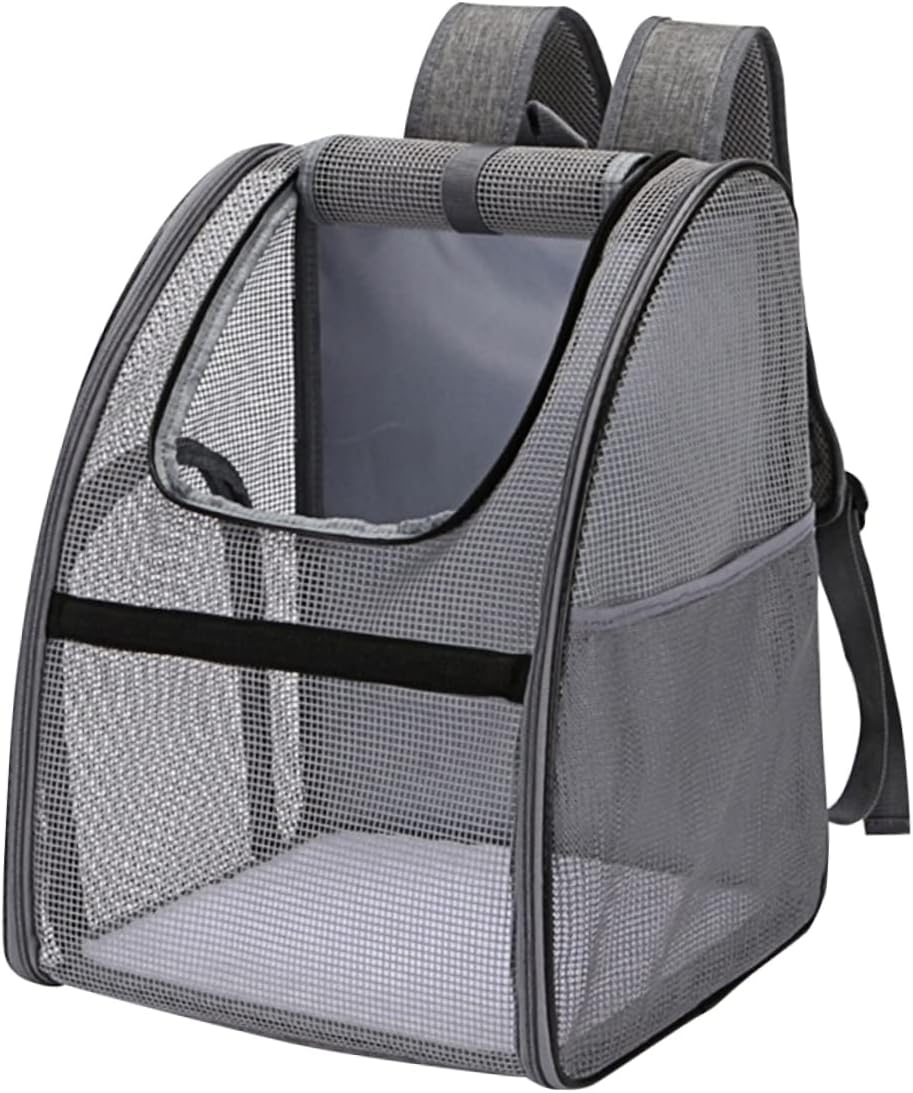 GALPADA 1pc Breathable Mesh Pet Backpack Portable Cat Dog Carrier Lightweight Travel Knapsack for Outdoor Use Supports to Black