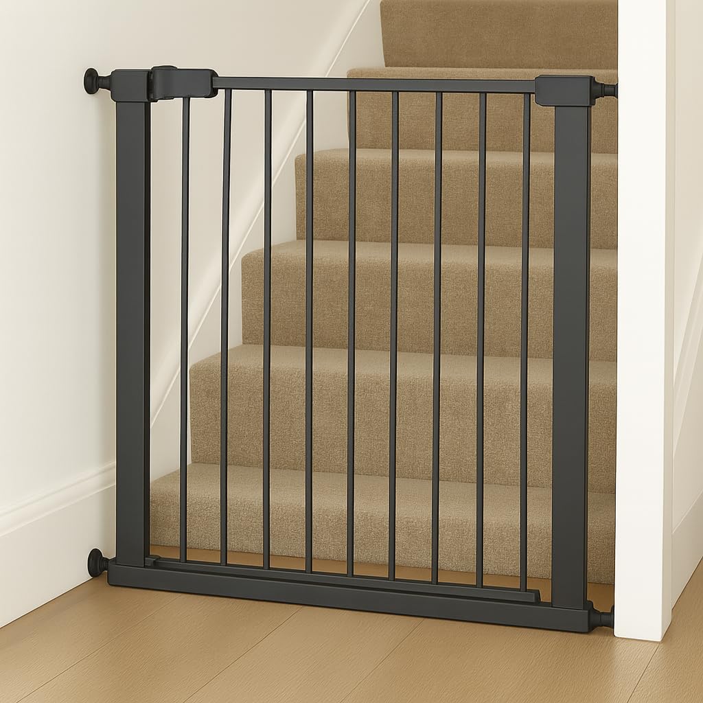 For Your Little One Pressure Fit Safety Stair Gate – No Screws Needed | One-Hand Opening | Secure Baby & Pet Gate for Stairs, Doorways & Hallways (Grey, 75-86 cm Door Width) — view 7
