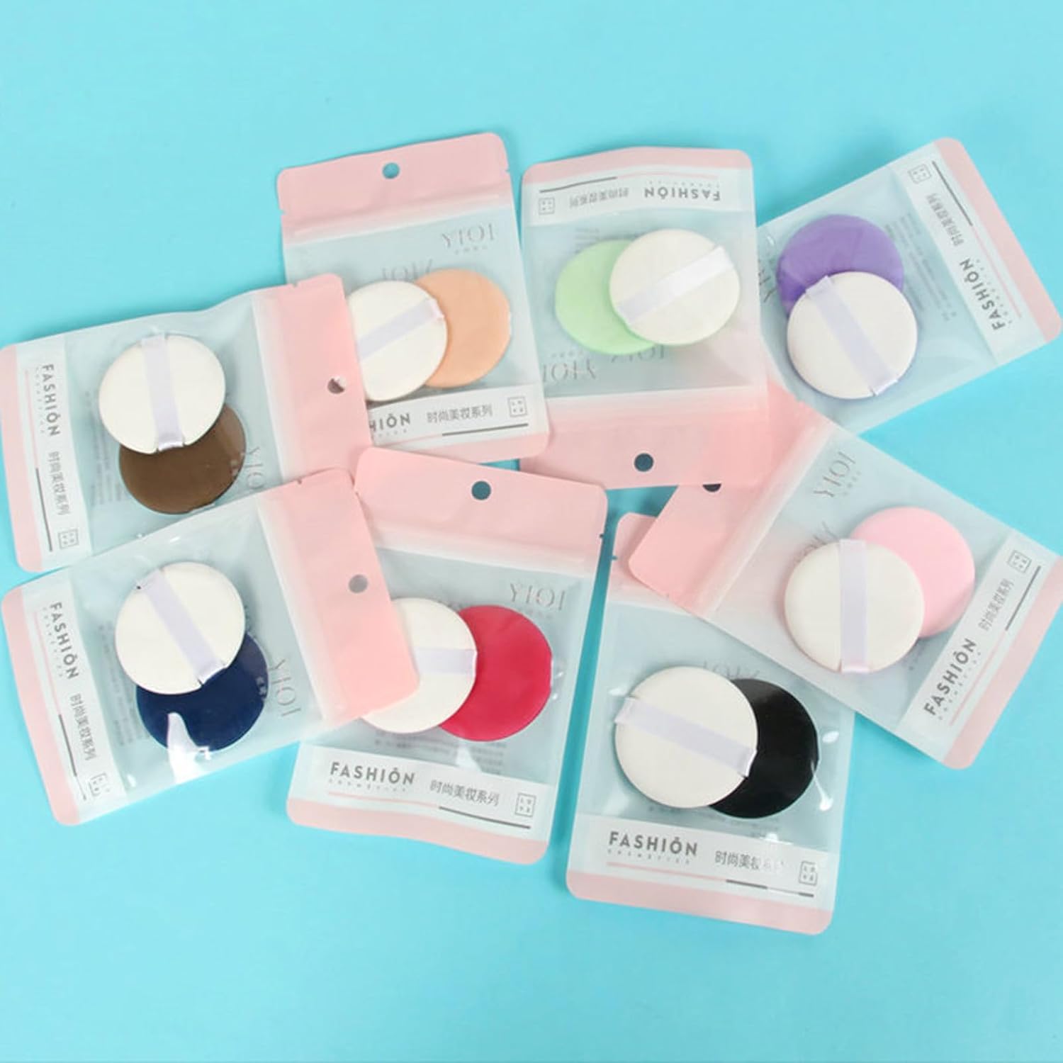 12 mini round air cushion thin suction dual-use dry and wet beauty tools lightweight foundation make-up sponge, reusable female storage filler Microfiber Powder