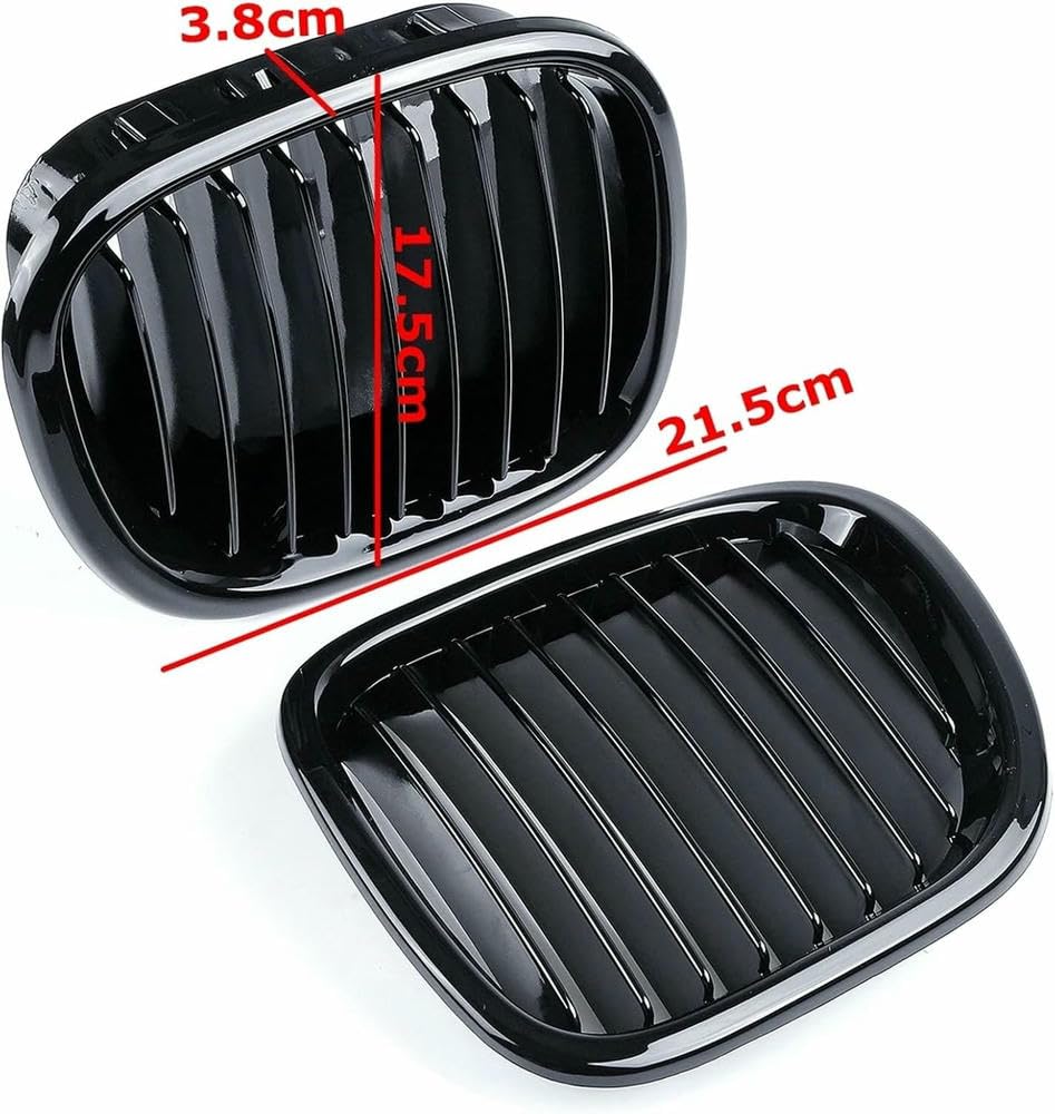 Auto-Frontgrill, glänzend schwarz, Frontniere, Doppellamelle, Autozubehör, Kühlergrill passt für BMW Z3 1996 1997 1998 1999 2000 2001 2002