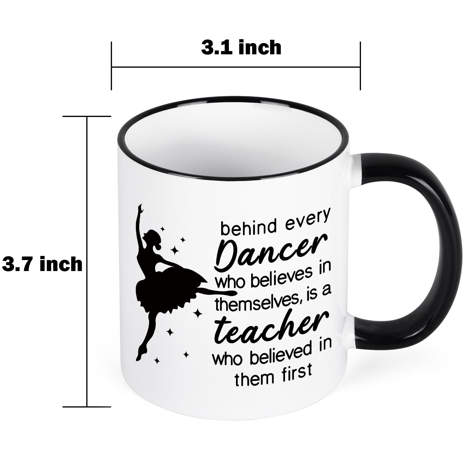 Cabtnca Dance Teacher Gifts, Dance Teacher Mug, Dance Teacher Appreciation Gifts for Women, Gifts for Dance Teacher from Students, Thank You Christmas Gift for Dance Teacher, 11 Oz