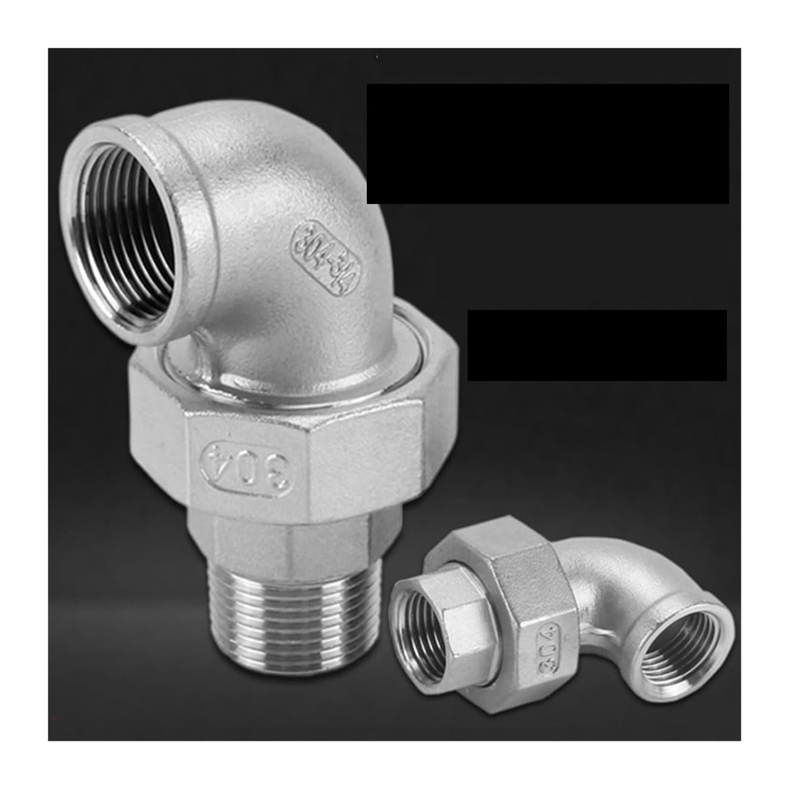 Winkelverbinder, 1 Stück 1/8" 1/4" 3/8" 1/2" 3/4" 1" 1-1/4" 1-1/2" 2" Edelstahl-Verbindungswinkel mit Innengewinde,Schlauchverbinder(1 1/2" Female)