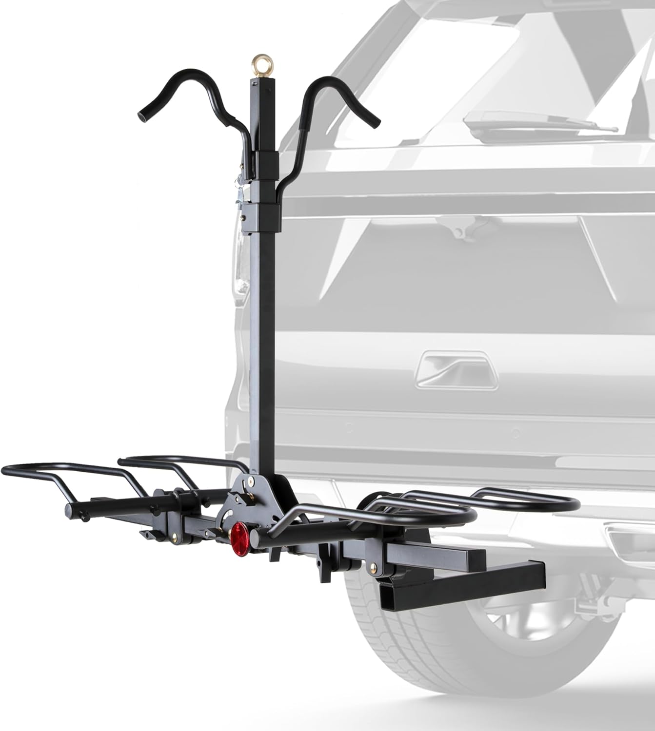 Rockland Foldable 2-Bike Rack with Lock, 200 lbs Capability, Hitch Mount Bike Rack, Suits as much as 5″ Fats Tire Width and 50″ Wheelbase, Bike Service Rack for two” Receiver for Automobiles SUVs Vans RVs