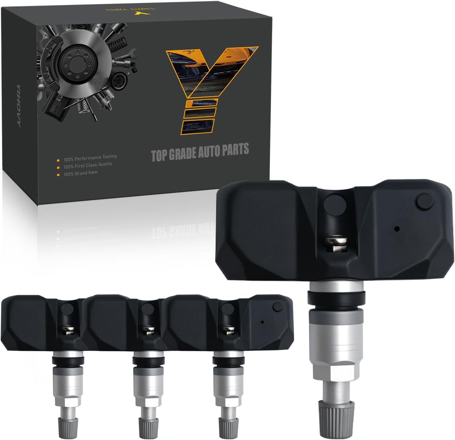 Pre-Programmed TPMS Sensor Tire Pressure Monitoring Sensor 52933-4D200 fit for Hyundai 2007-2010 Entourage 2007-2008 Santa Fe 2006-2008 Veracruz, fit for Kia 2006-2008 Sedona - 315MHz (4)