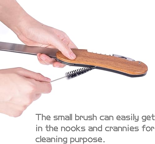 Vista 8 de Multiherramienta 5 en 1 para barbacoa, plegable y portátil, juego de herramientas de parrilla para barbacoa y campamento, juego de utensilios