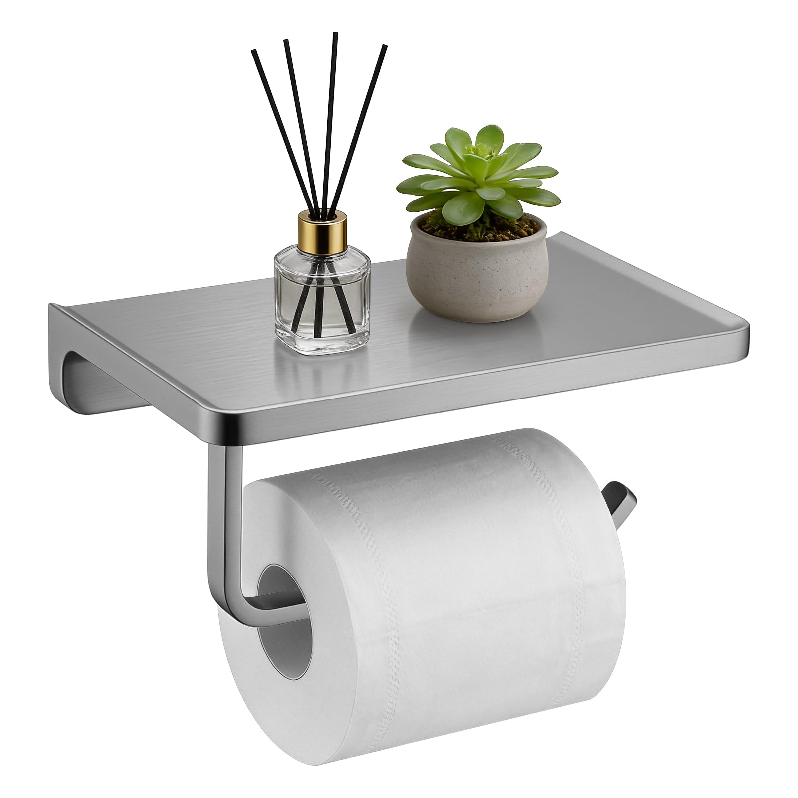 TRUSTMI Toilet Paper Holder with Phone Shelf, Zinc Alloy, Brushed Gold — Amazon image 15