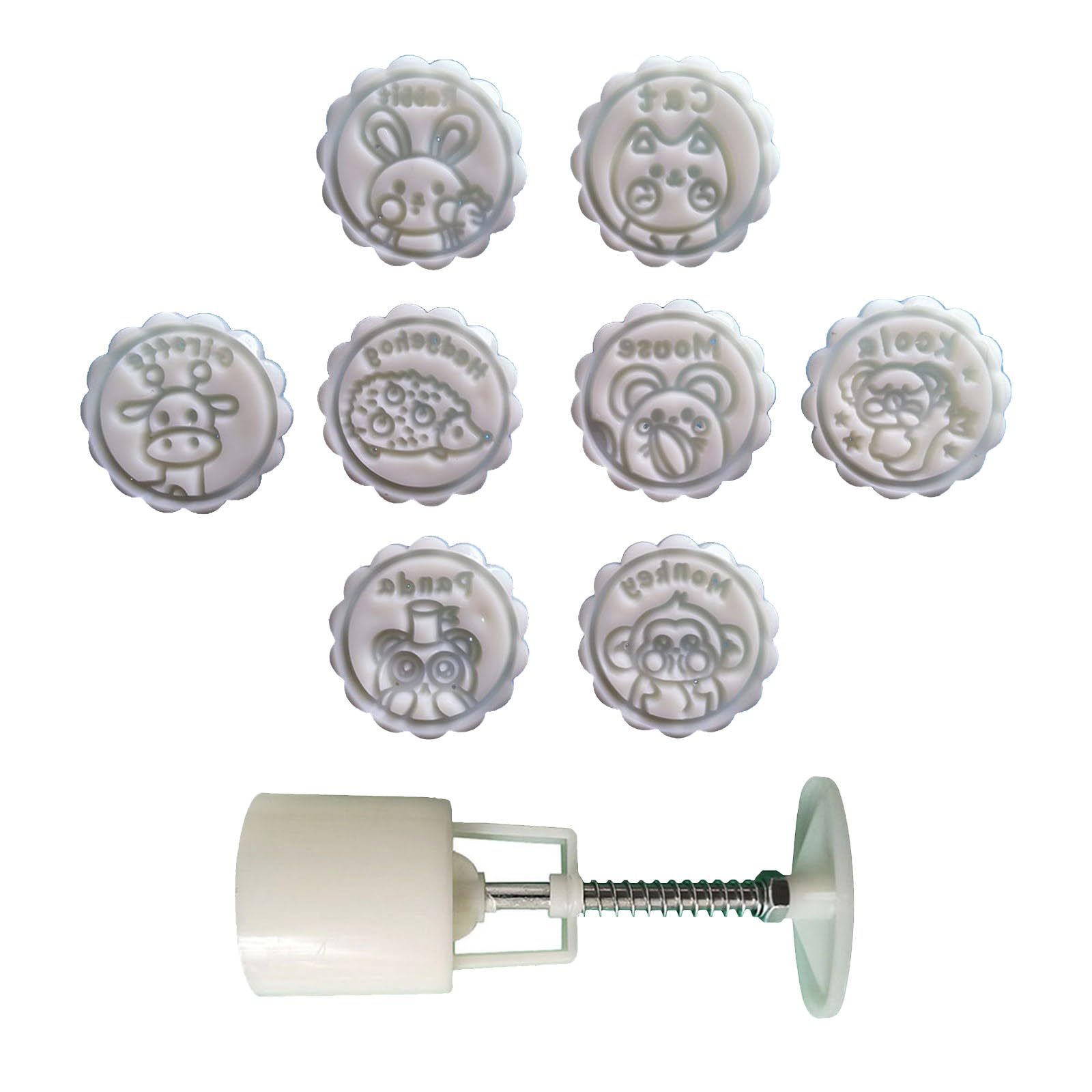Xinsheinelry Delicate Cakes Press 50g Pastries with 8 Stamp for Baking Fun and Creative Cookie Decoration Easy to Clean