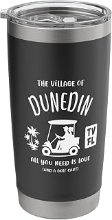 The Village of Dunedin TV FL Golf Cart Design Stainless Steel Insulated Tumbler