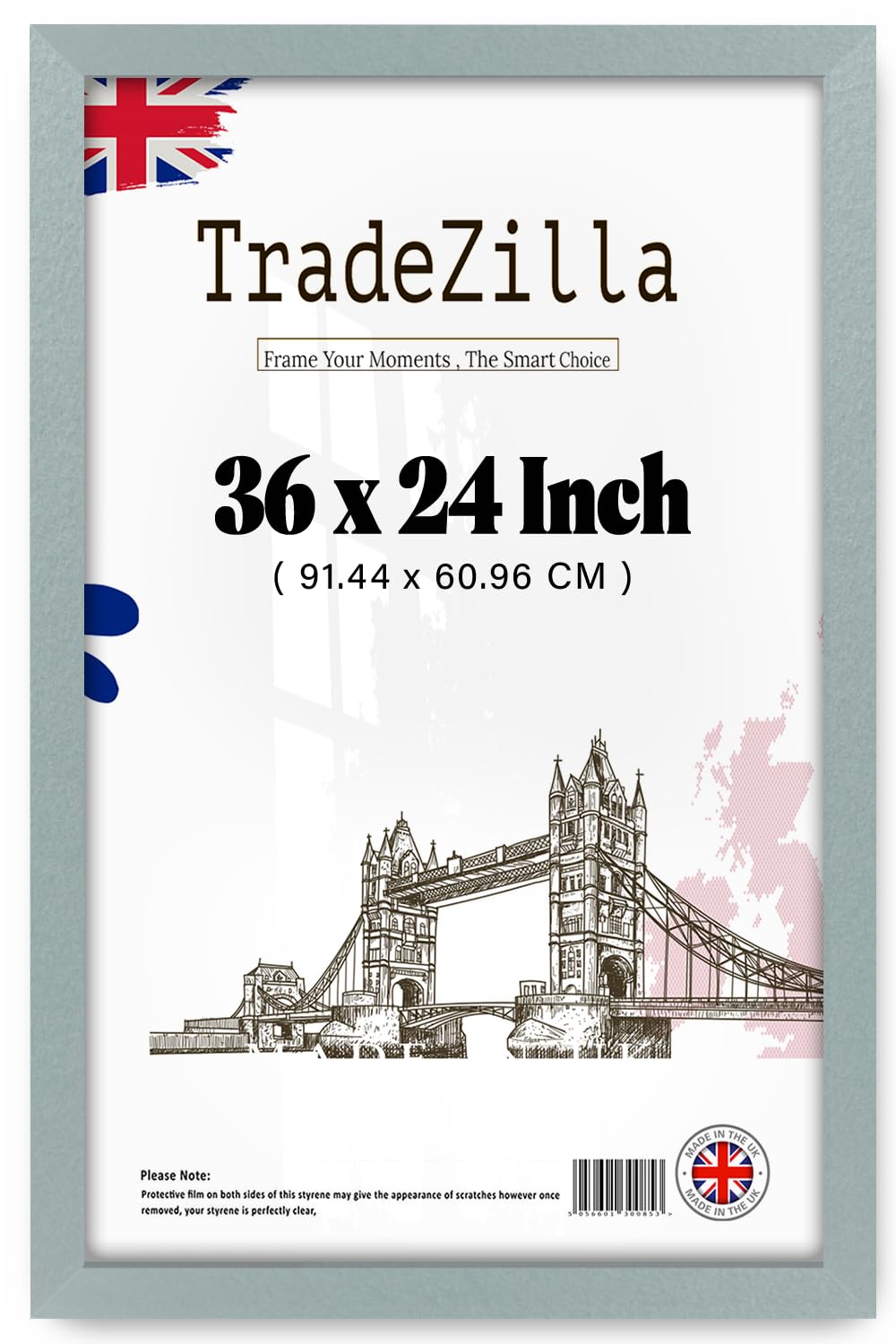Tradezilla Silver | Rectangle (91.44 X 60.96 Cm) Eton Wood Gift Frame – 36 X 24 Frame, Special Occasions 60.96 X 91.44 Cm [ ]