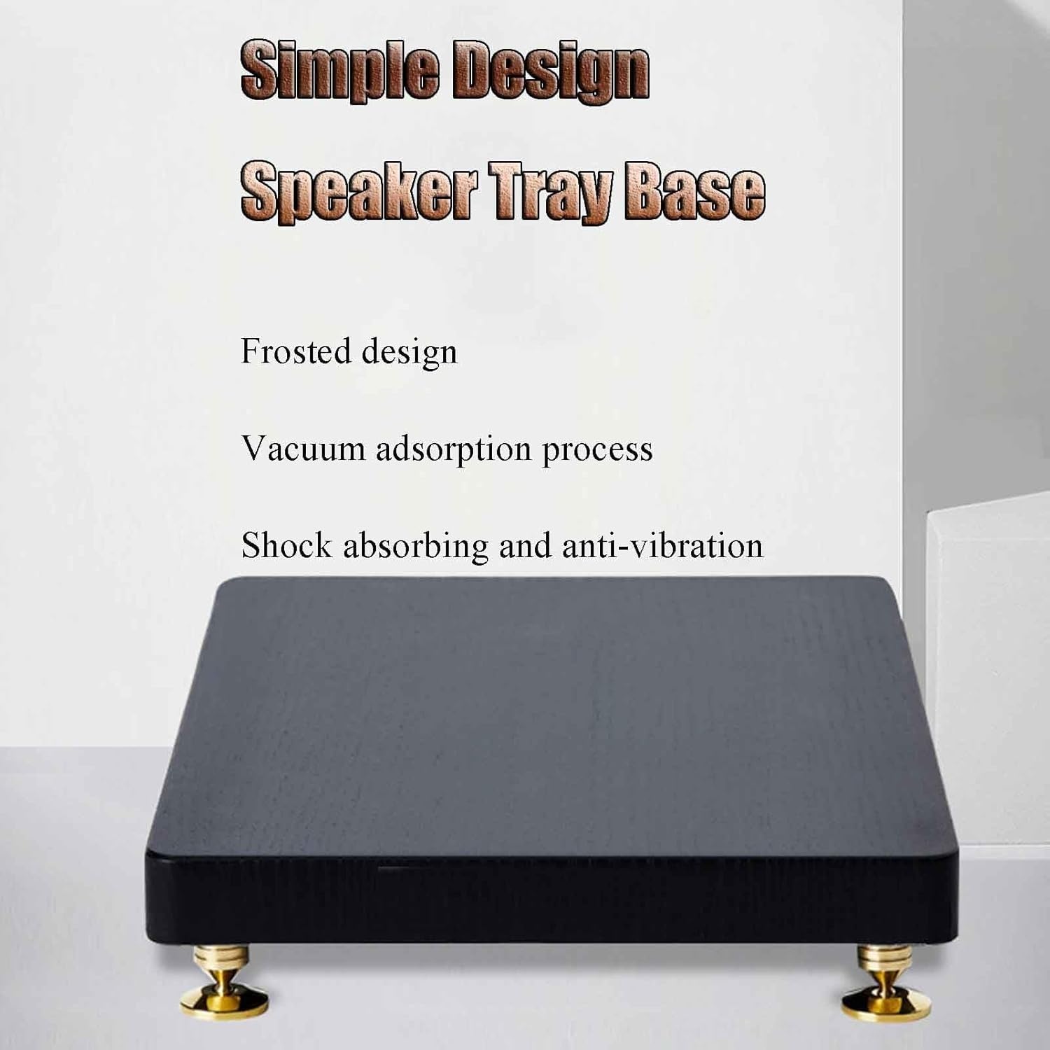 Amortyzujący stojak na subwoofer z nóżkami izolacyjnymi, taca na platformę antywibracyjną z miedzianymi kolcami, 190 x 250 mm dla optymalnej jakości dźwięku i stabilności