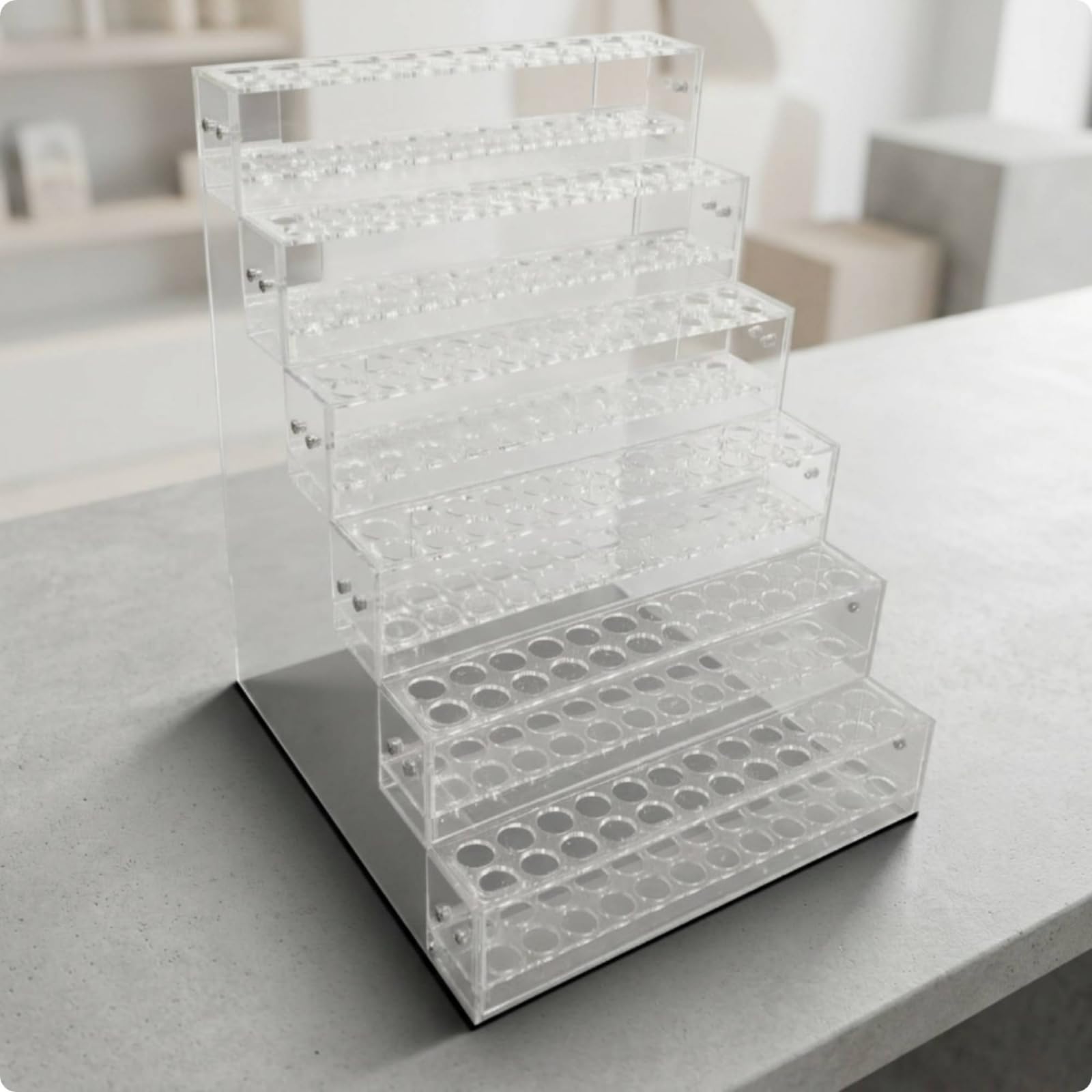 Portapenne Acrilico Portamatite Supporto Pennarelli Organizzatore da Scrivania Trasparente a Gradoni per Esposizione Elegante E Ordine Immediato Adatto a Ufficio Scuola Casa , size to 3