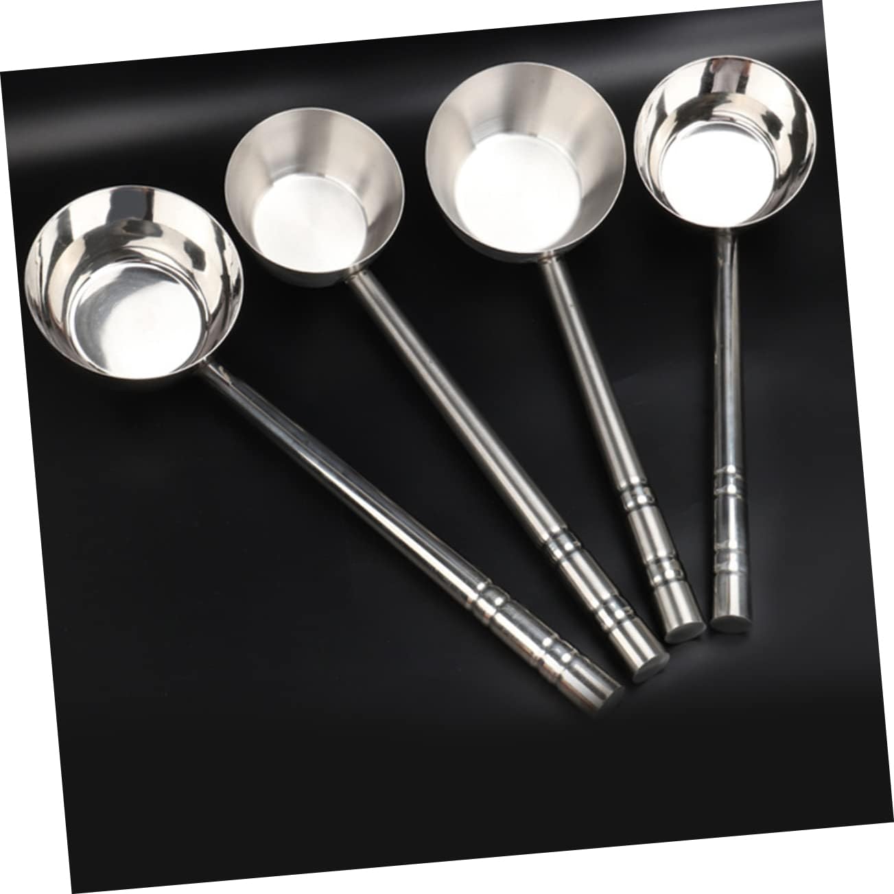 Stainless Steel Kitchen Water Spoon Long Handle Flat Bottom Water Ladle Multi Scoop for Home Restaurant Hotel Use